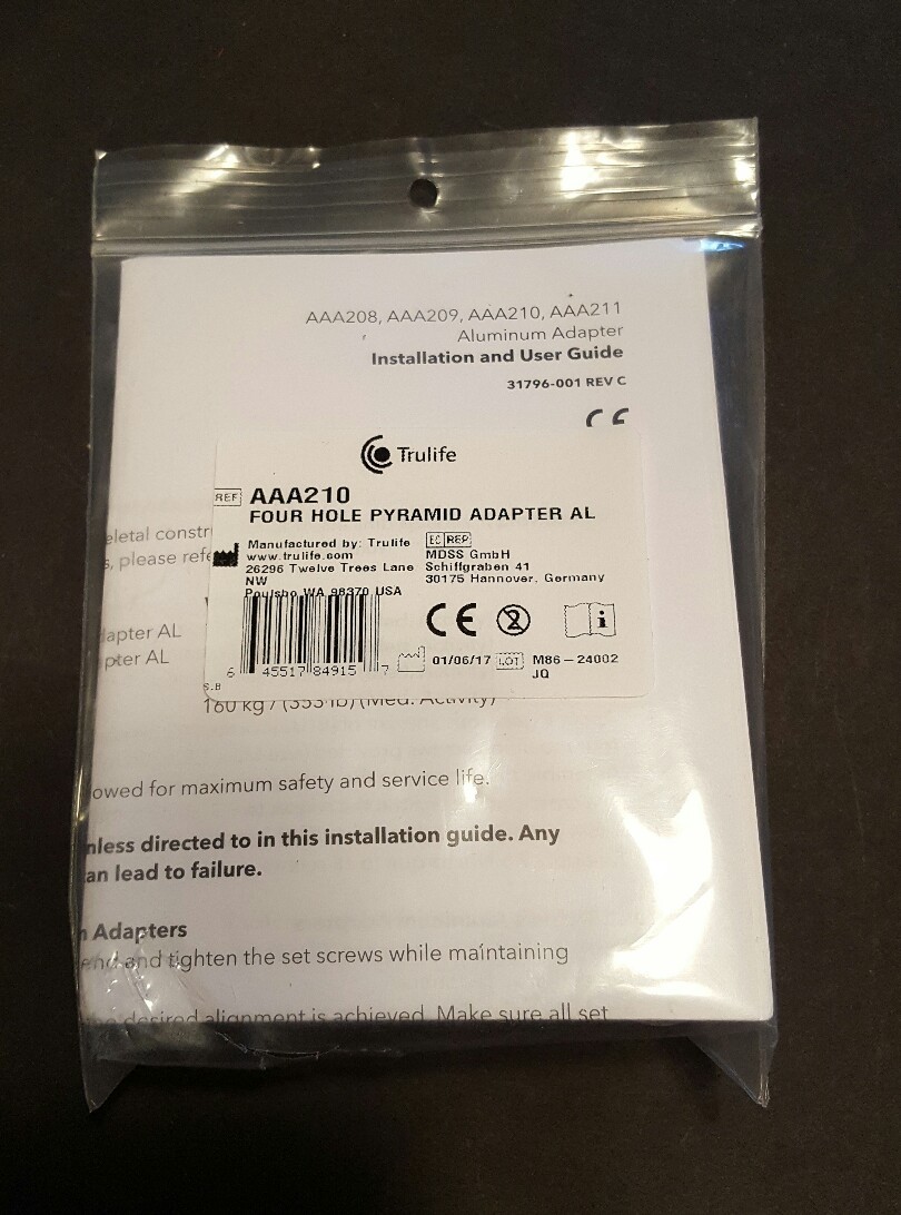 Trulife Four Hole Pyramid Adapter AL AAA210 PLEASE READ DESCRIPTION