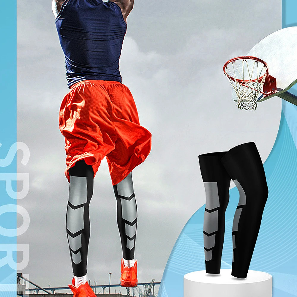 1Pair Super Elastic Basketball Leg Warmers Calf Thigh Compression Sleeves Knee B