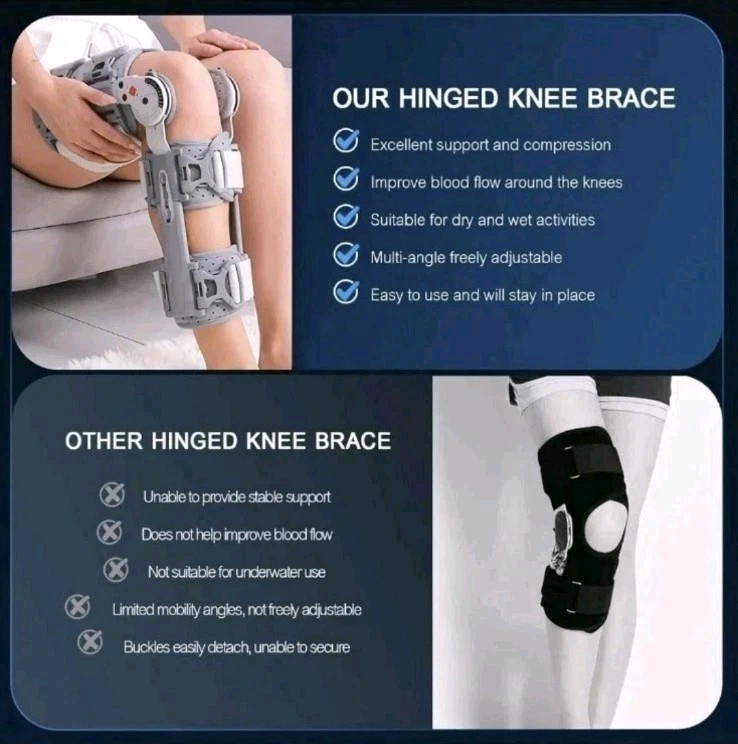 🦵 ⭐ Hinged ROM Knee Brace Adjustable Post-Op Support Stabilizer Multi-Angle