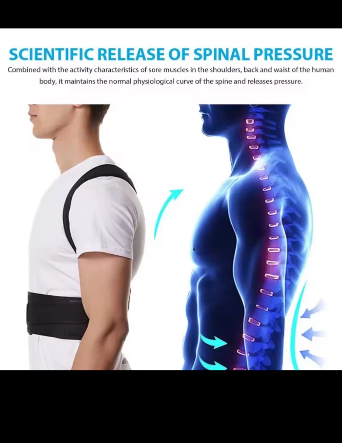 Reinforced Belt Lumbar Column Posture Corrector Vest Adjustable Back Support