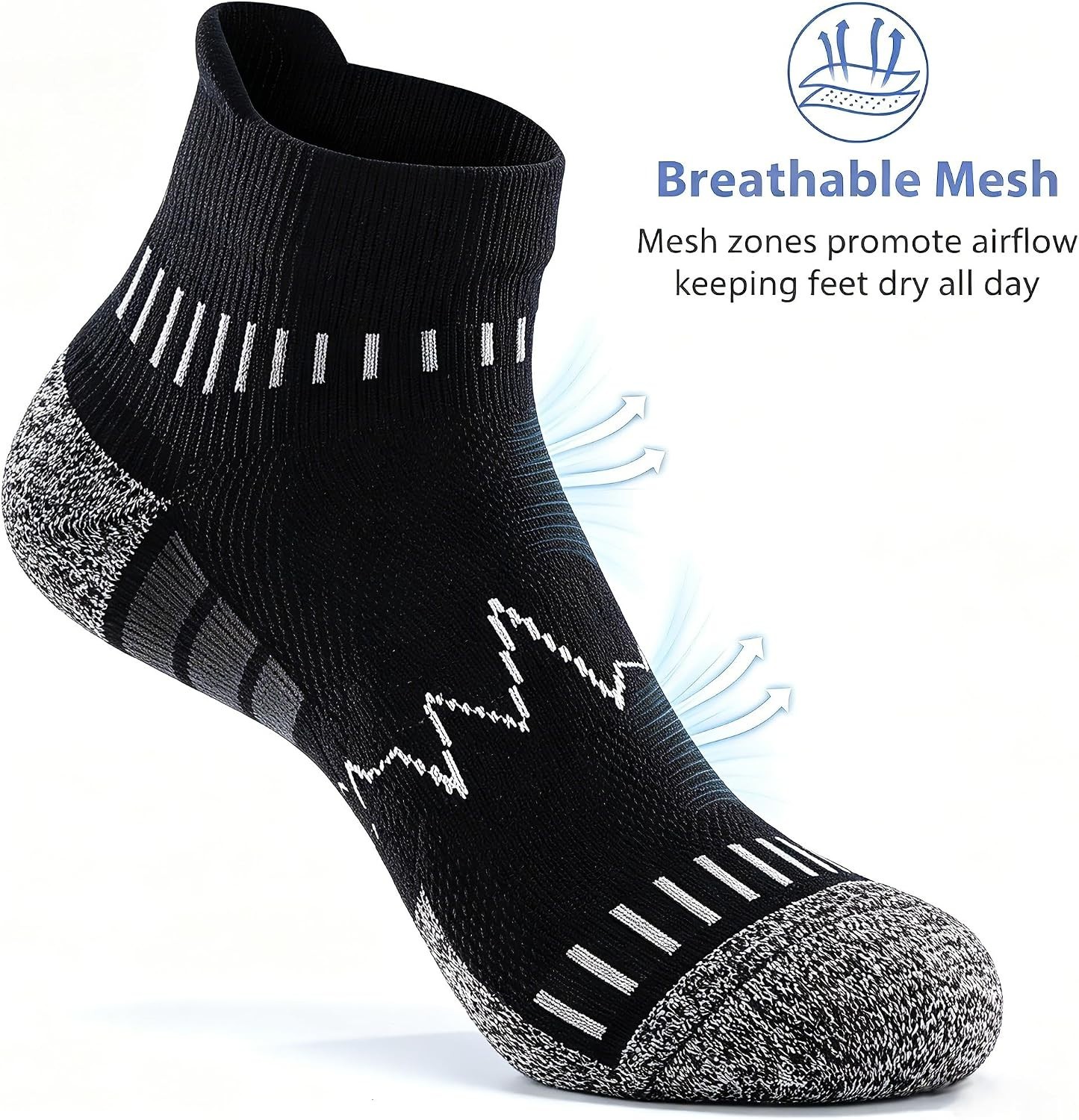 Ankle Compression Socks for Men Women-Cushioned Arch Support,Anti Blister,Pla…