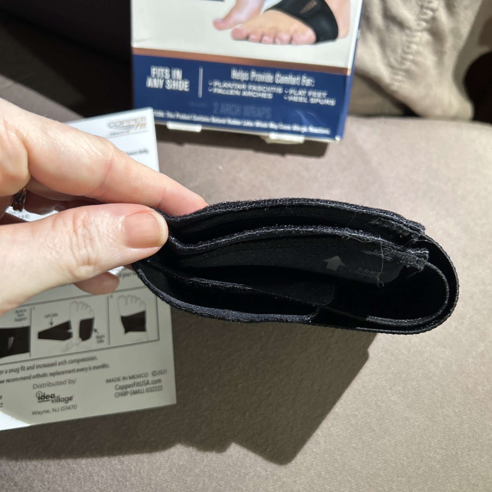 Copper Fit Health Unisex Arch Relief Plus with Built-In Orthotic Support – Black