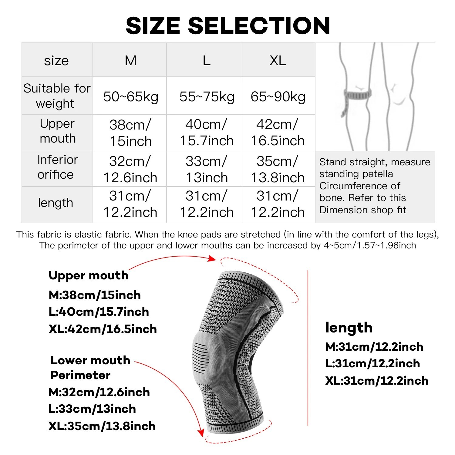 Knee Sleeve Compression Brace Support For Sport Joint Pain Arthritis Relief NEW