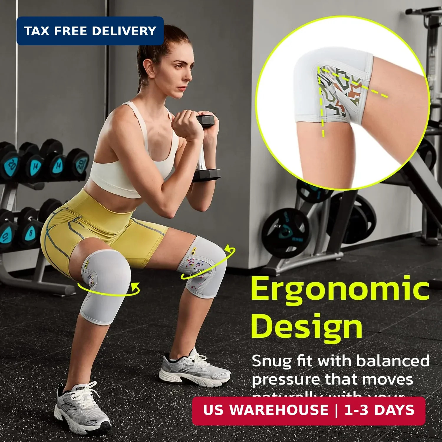 5mm Knee Brace For Women Men for Fitness, Weightlifting S (1 Pair) | Knee Suppor