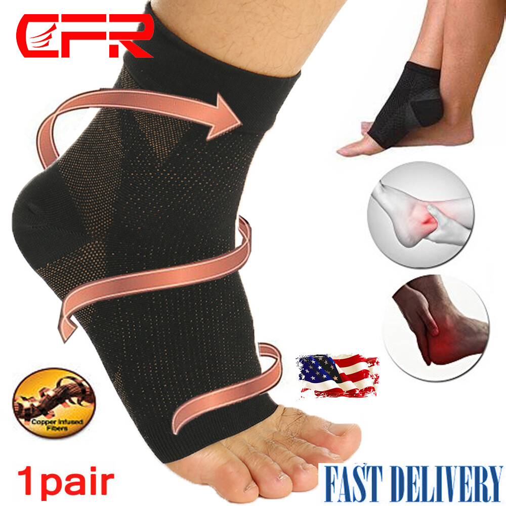 Copper Foot CFR Plantar Fasciitis Arch Support Compression Ankle Brace Socks CFR