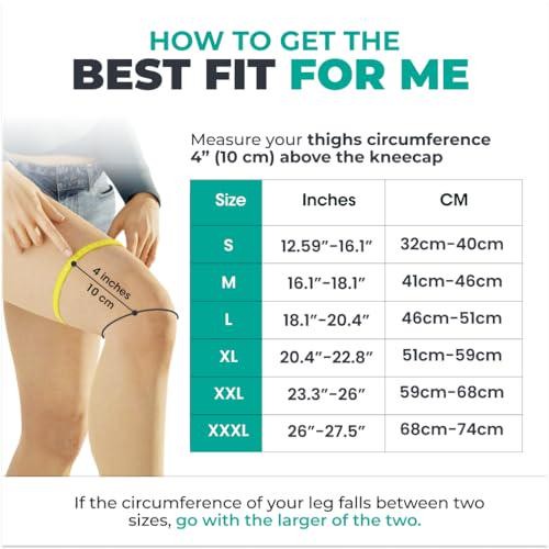 MODVEL 2 Pack Compression Knee Braces for Men and Women Knee Support Sleeves for
