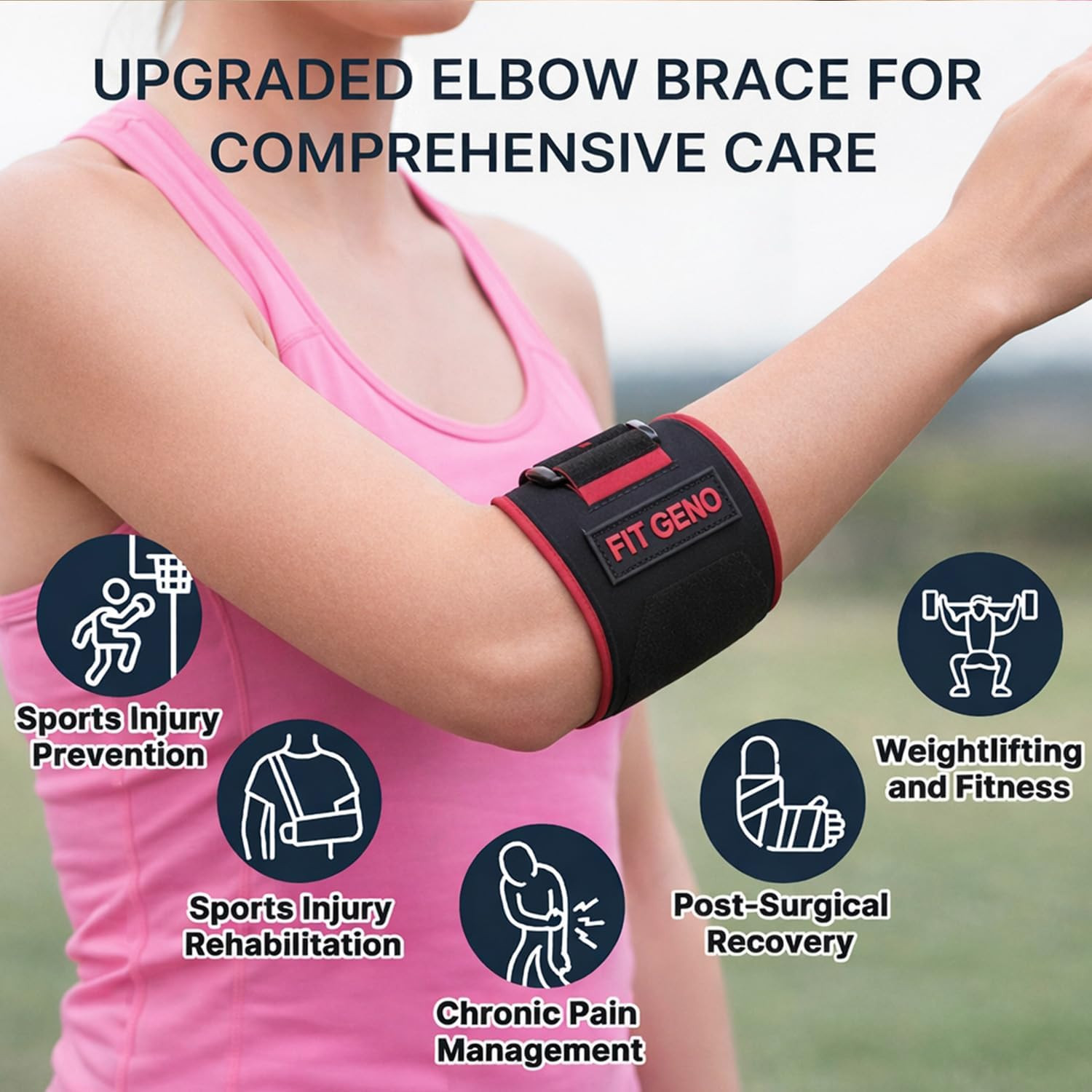Elbow Brace for Tennis & Golfer’S Elbow, Elbow Pain Relief, Garnet | Targeted Co