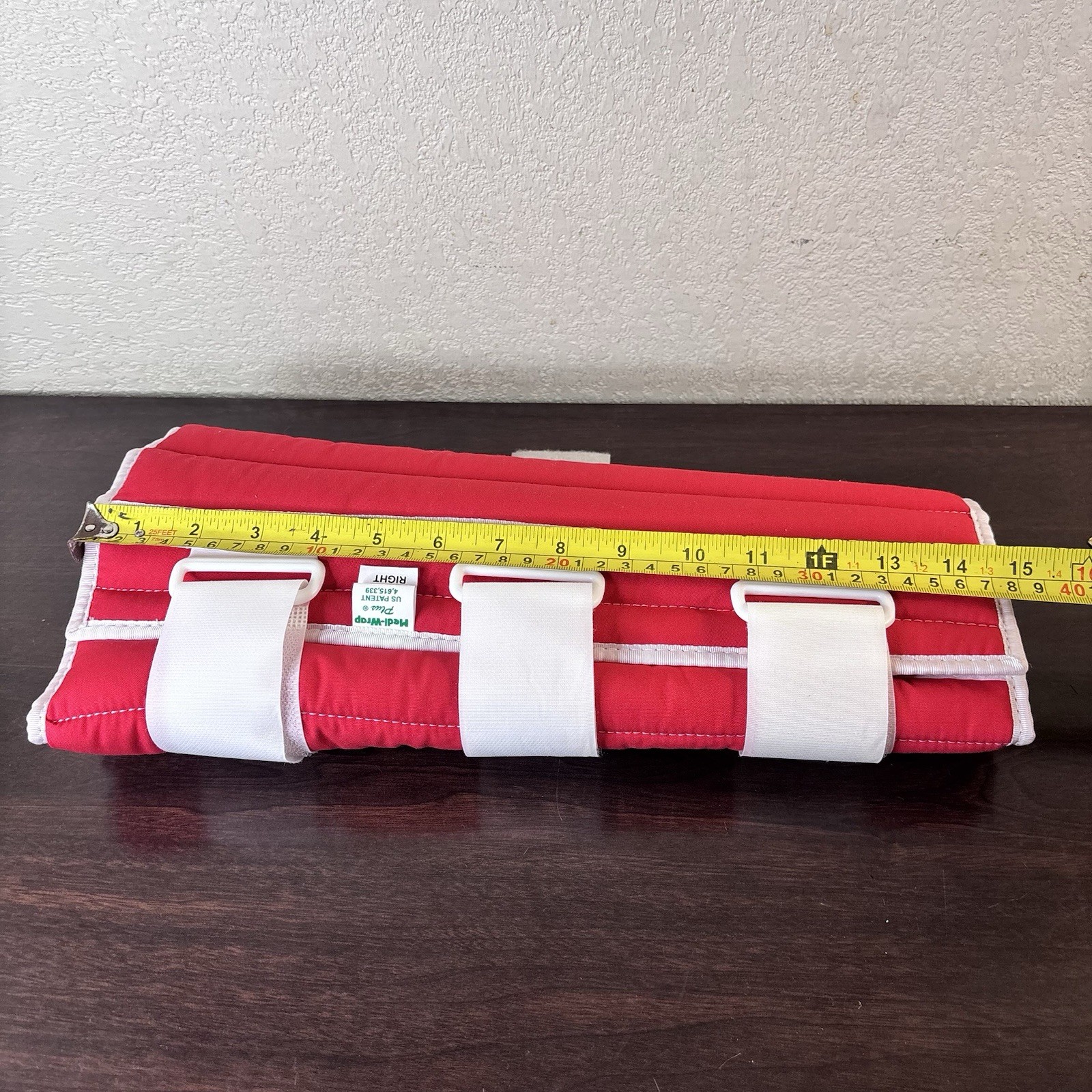 Vintage Medi-Wrap Compression Leg Brace For Right Leg – Red & White 14.5” Long