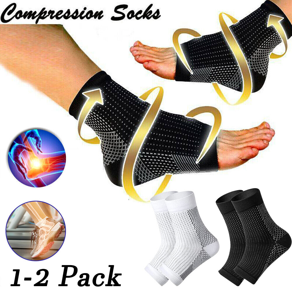 Compression Ankle Heel Socks Support Sleeve Plantar Flat Feet Fascitis Open Toe
