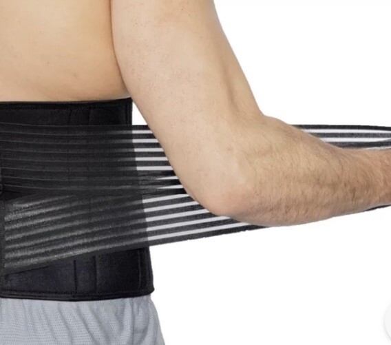 NeoTech Care Neoprene Back Brace Double Compression Adjustable Black XXXLarge