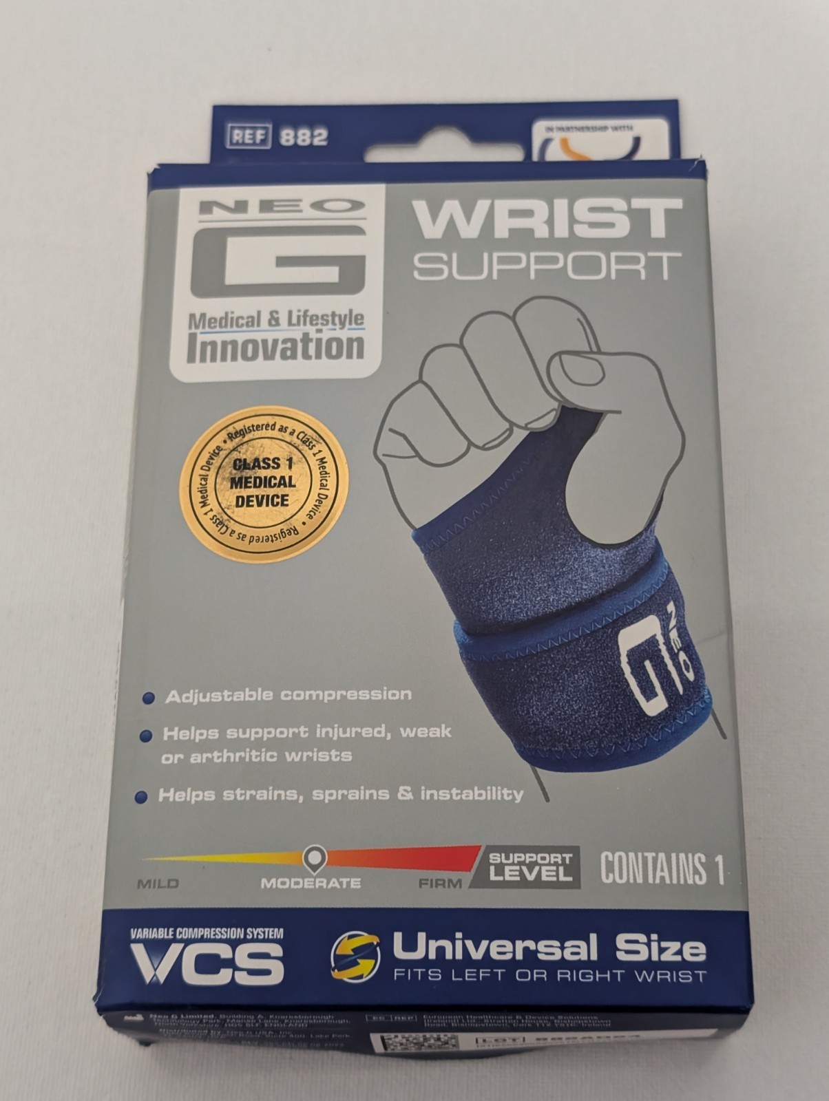 Neo G Wrist Support Brace Class 1 Medical Device, Ref 882, Moderate