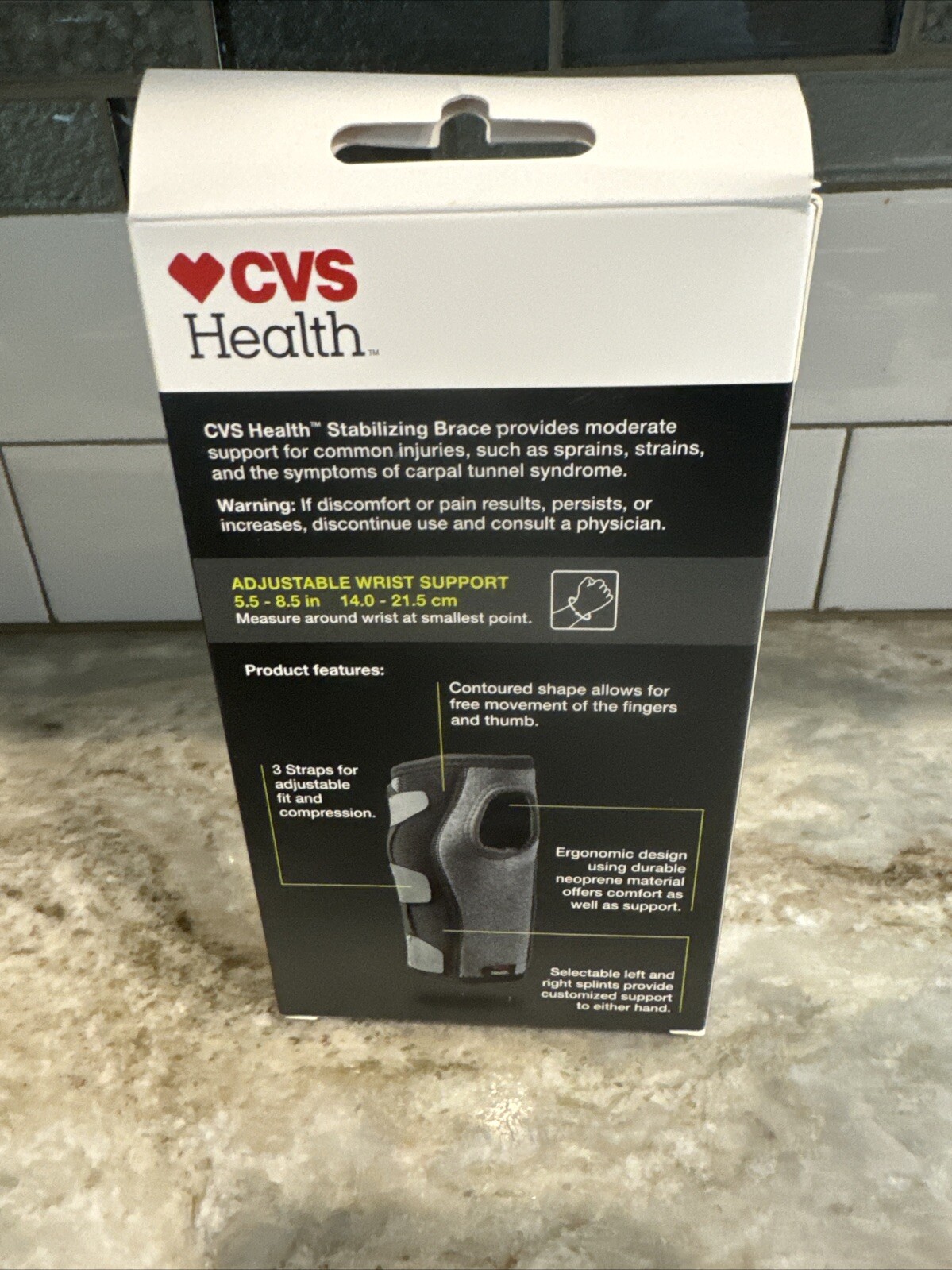 CVS Health Wrist Moderate Support Stabilizing Brace – Wrist Support One Size