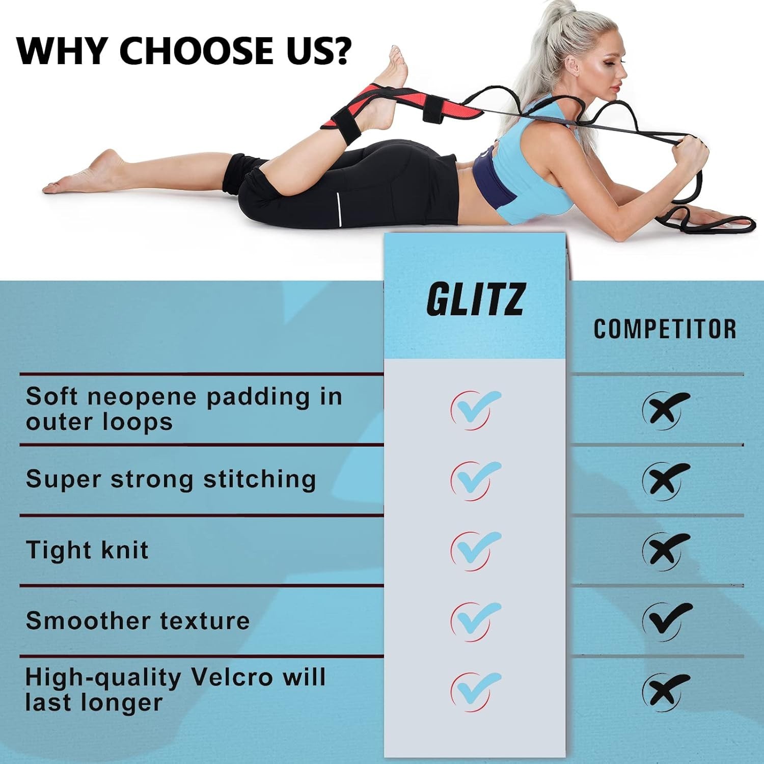 Adjustable Foot & Calf Stretcher Strap – Pain Relief for Athletes and Yogis