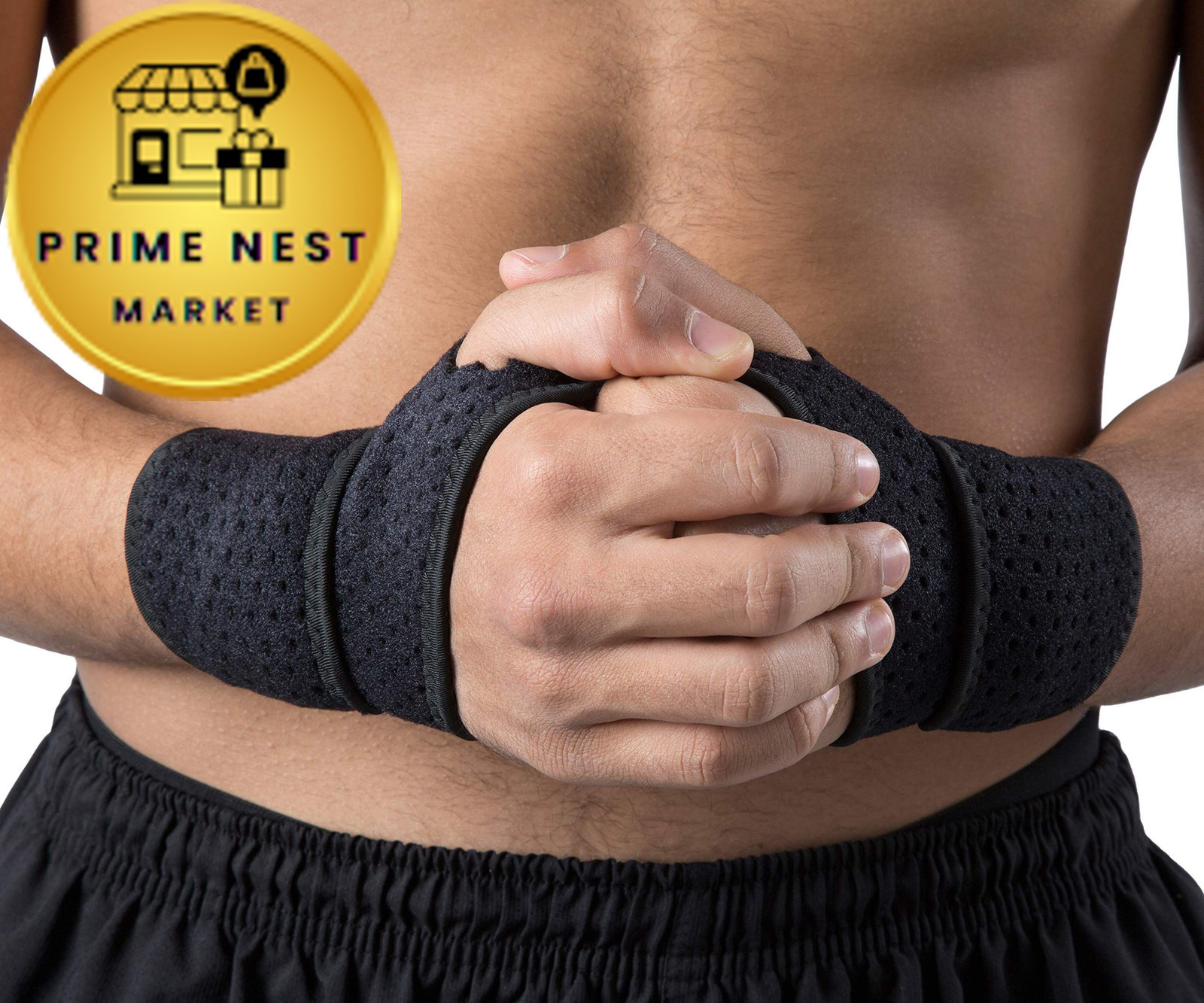 HiRui 2 Pack Wrist Compression Strap and 2 Count (Pack of 1), Black