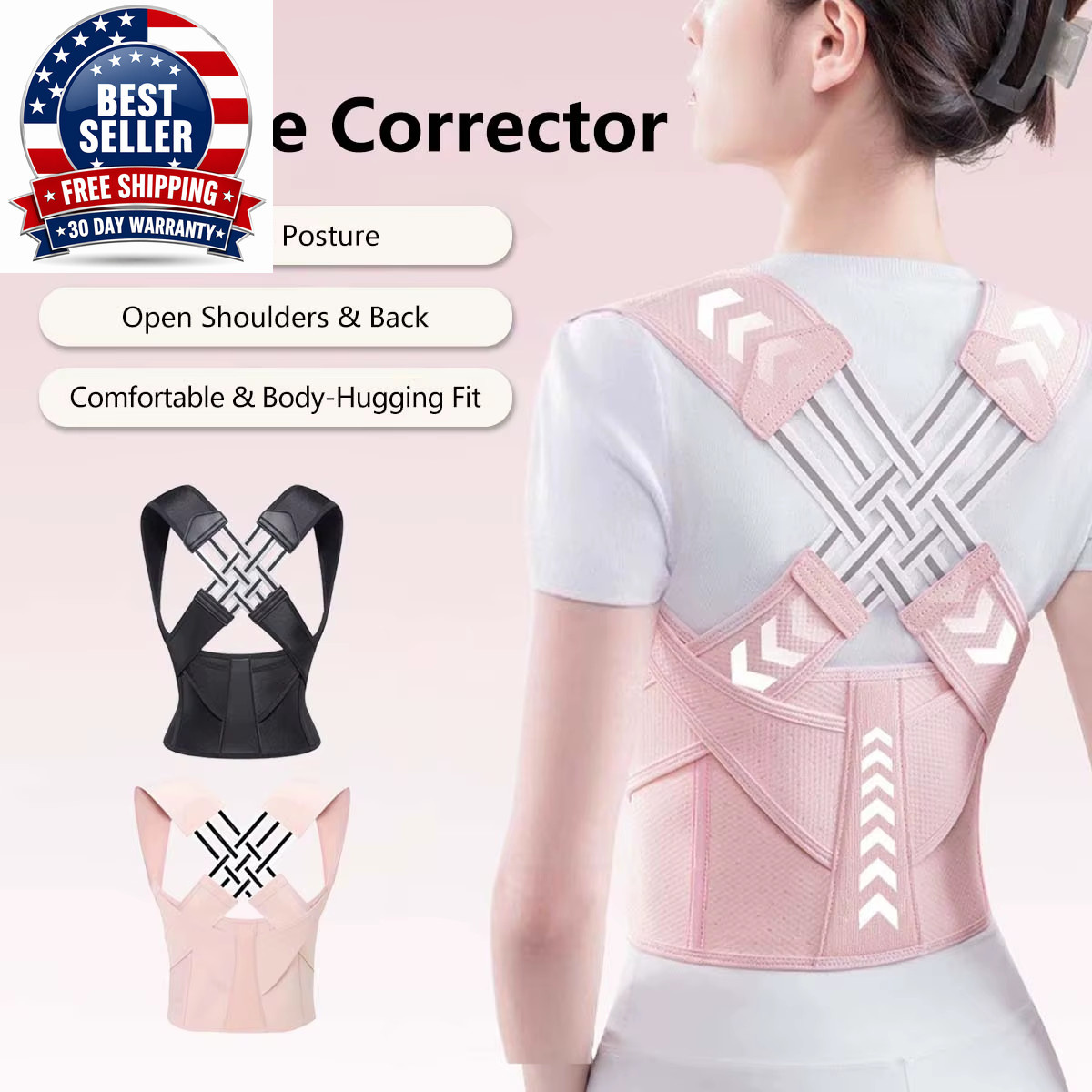 Adjustable Posture Corrector Back Support Belt Spine Alignment Waist Trainer for