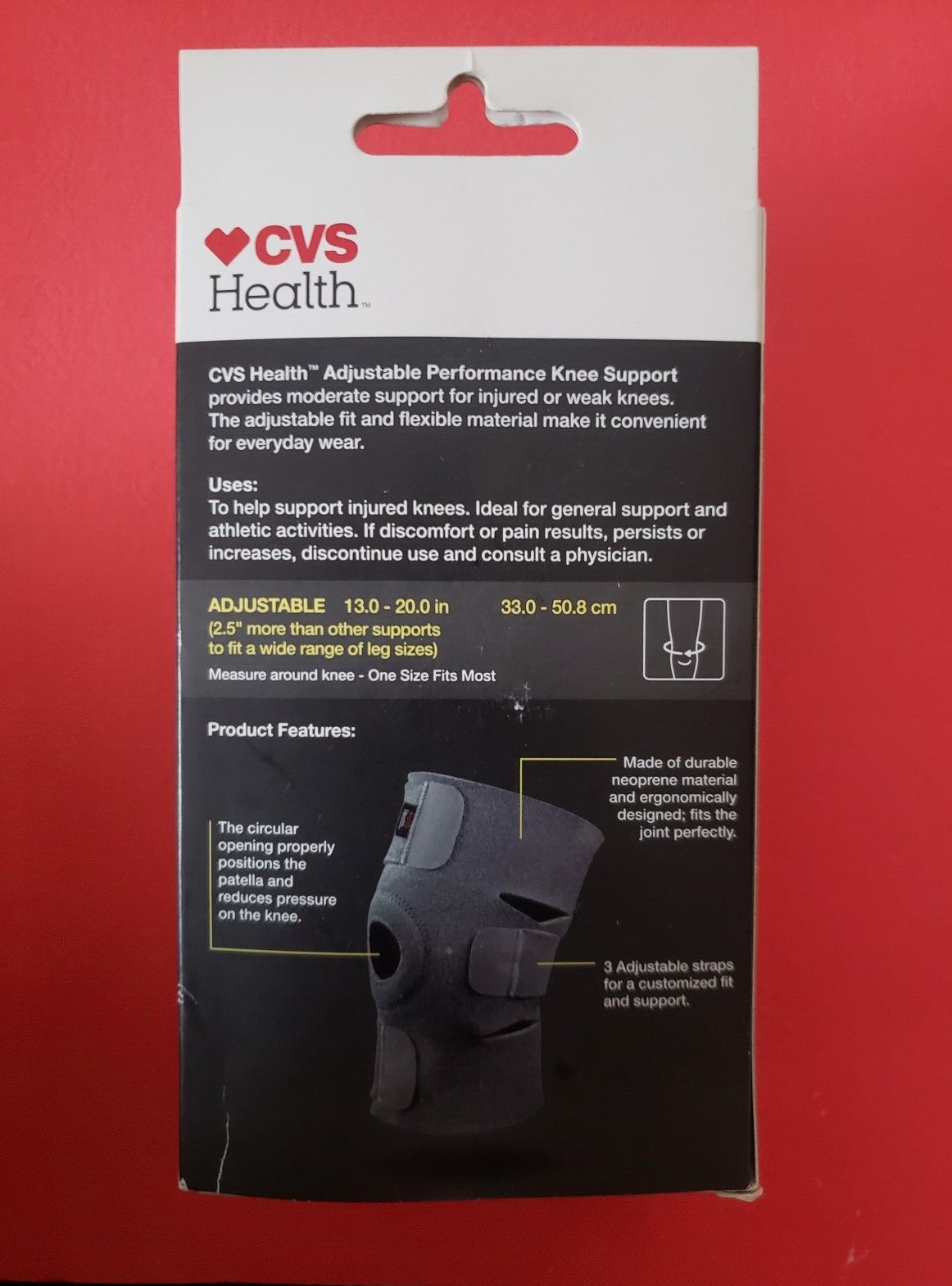 CVS Knee Moderate Support, Performance Support, Support Injured Knee, Breathable