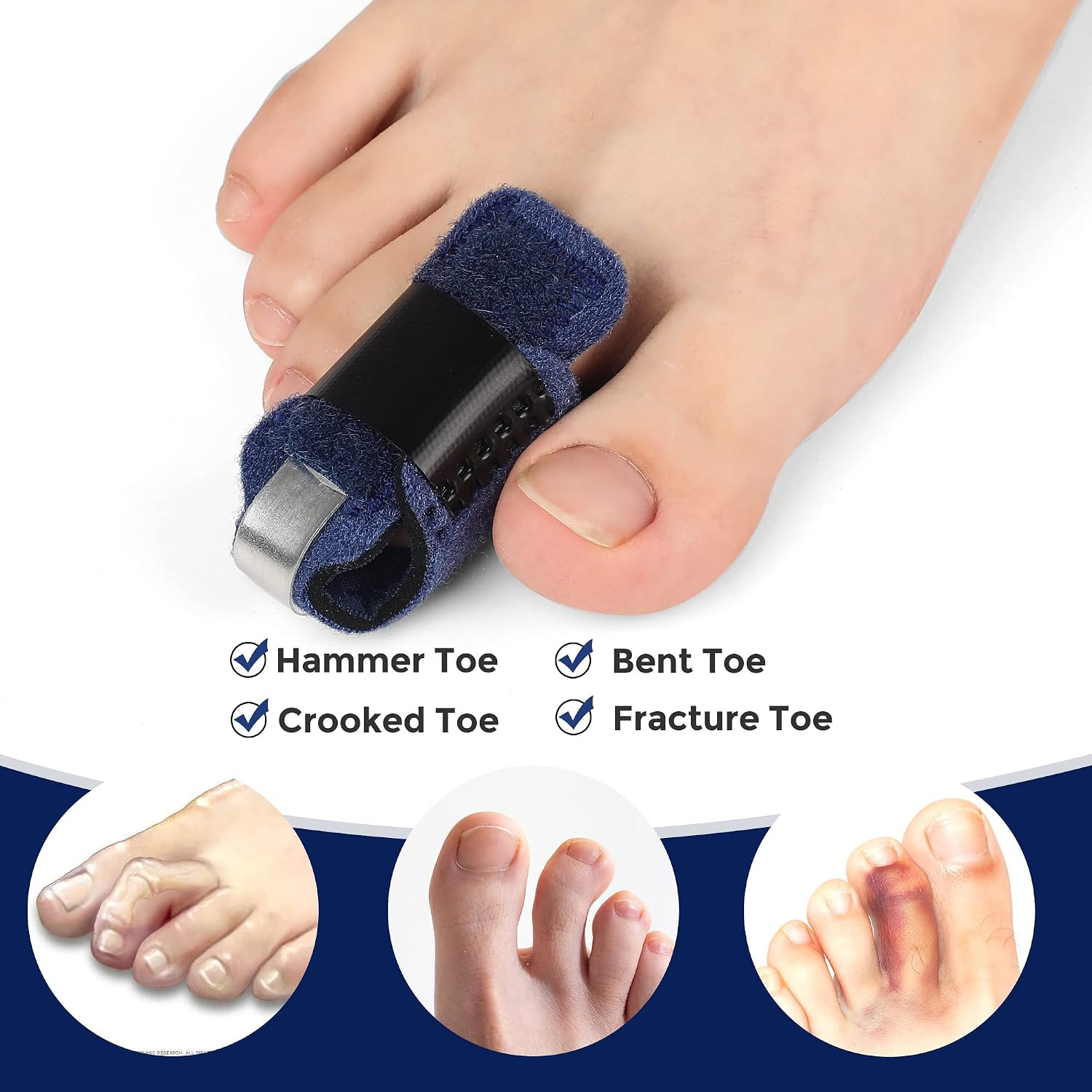 Toe Splint for Women & Men, Adjustable Straightener Relief Pain & Discomfort, Br