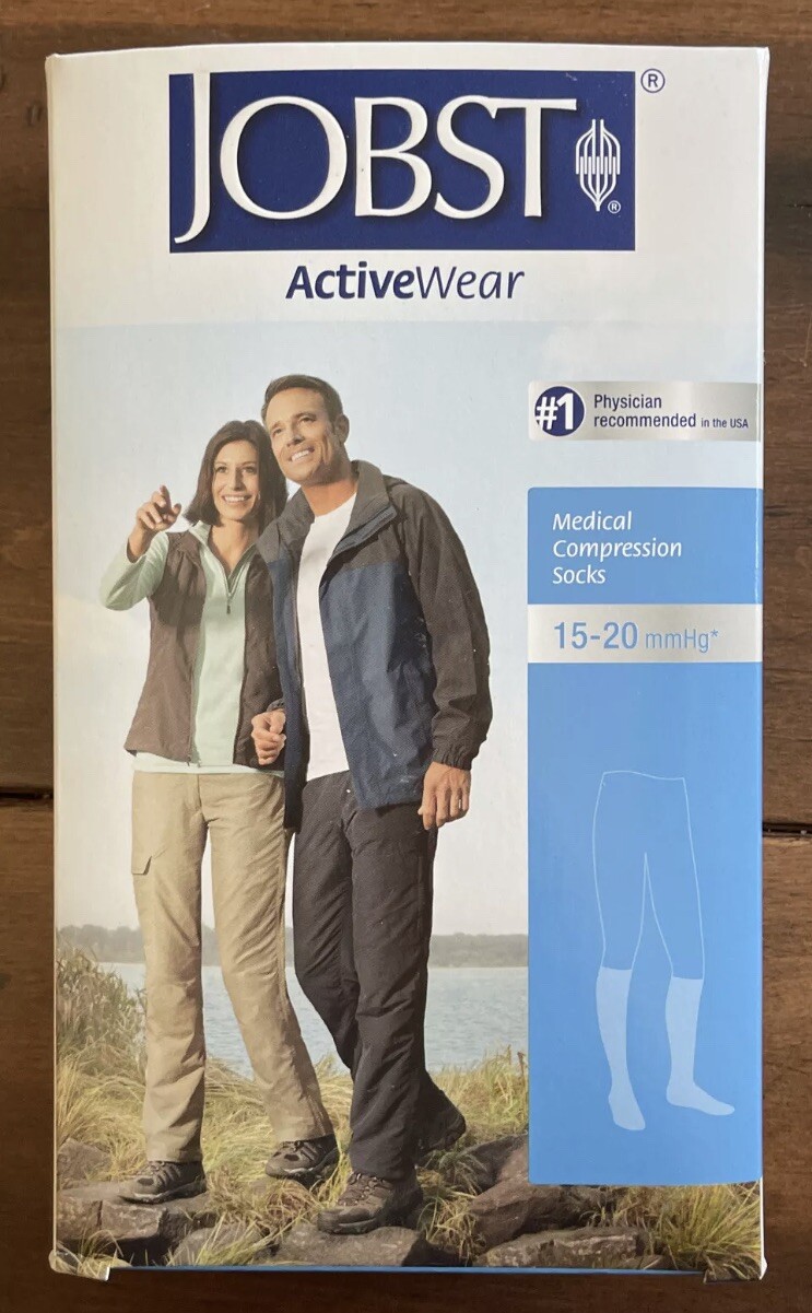 Jobst Activewear 15-20 mmHg Knee High Moderate Compression Socks Black L 110485