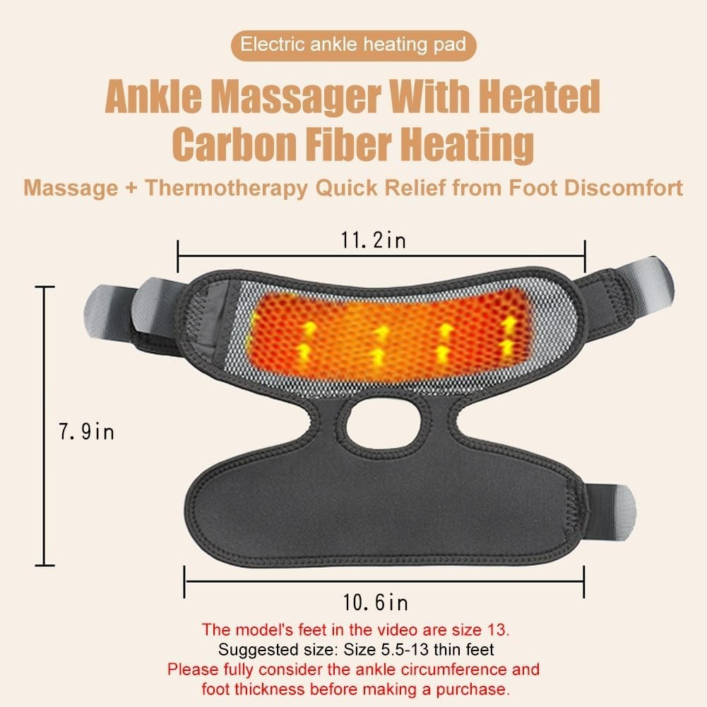 Heated Ankle Brace with Vibration USB Foot Heating Pad for Winter Foot Warmer…