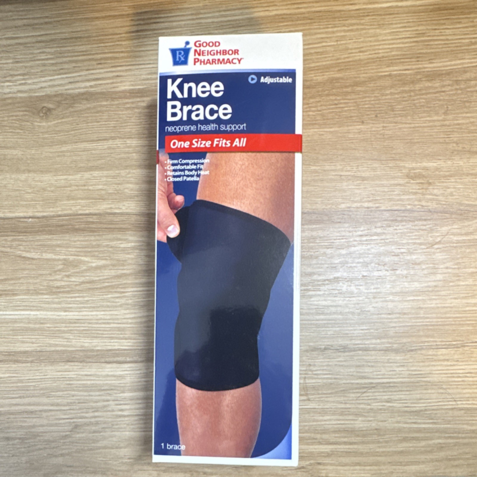 Good Neighbor Pharmacy Neoprene Knee Brace Adjustable Compression Black