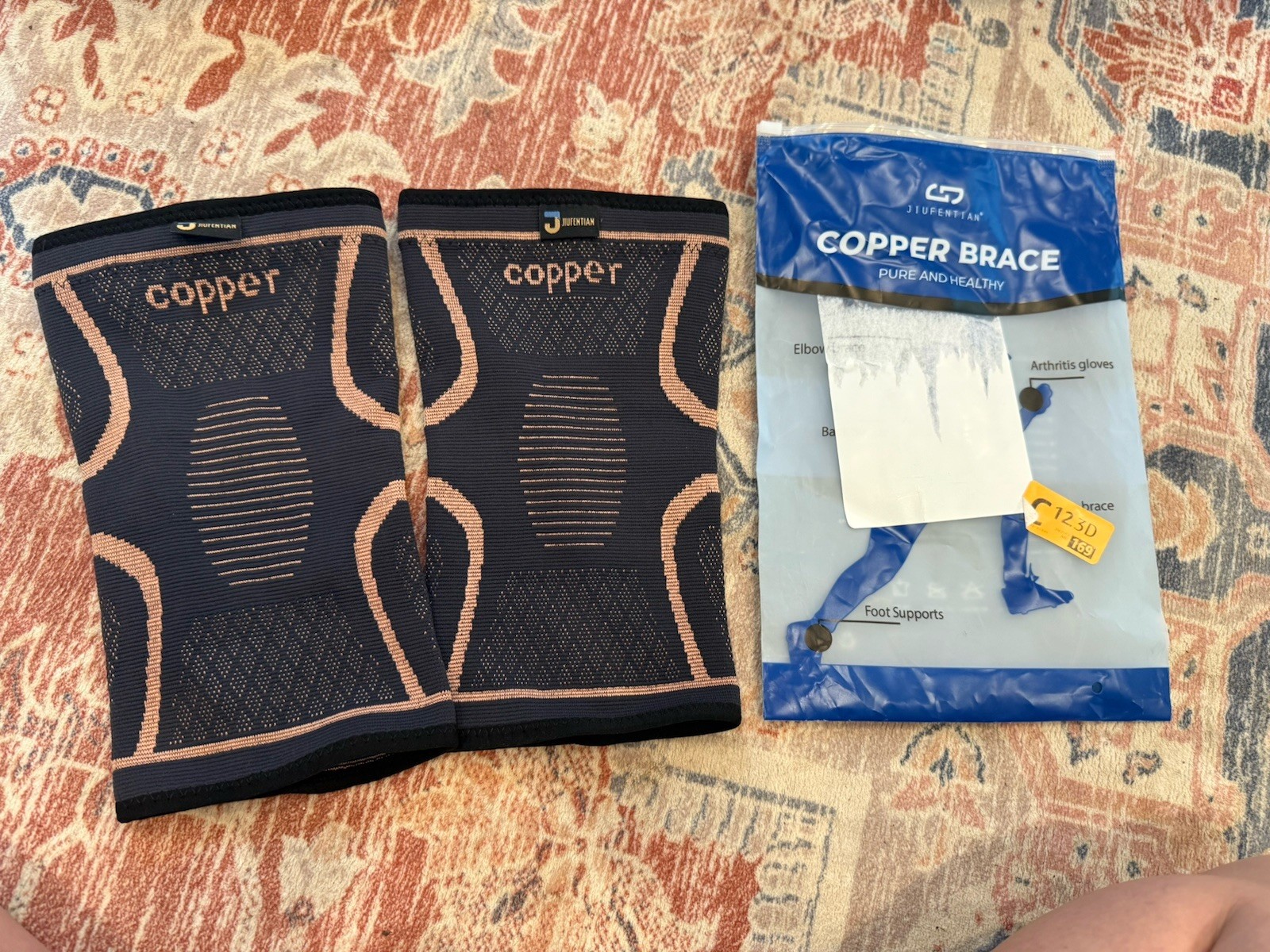 Copper Brace Leg Knee Brace Size Large Open But New Set Of Two