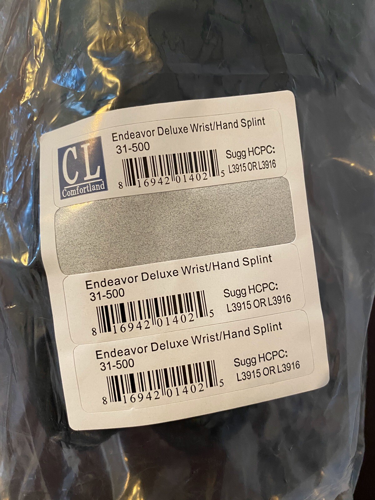 NEW Comfortland Medical Endeavor Deluxe Wrist/Hand Splint 31-500