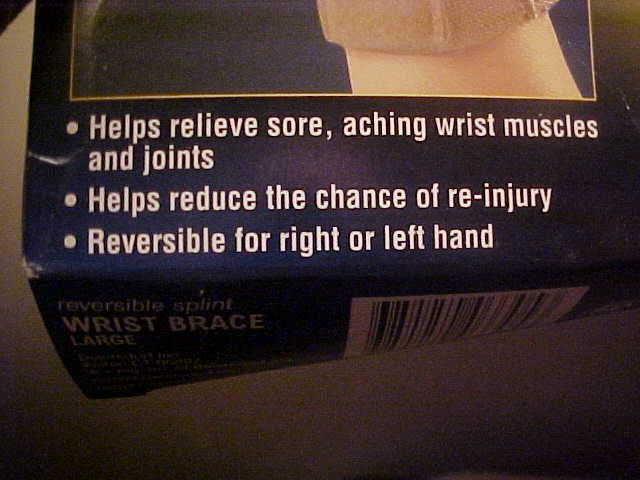 FUTURO Reversible Splint Wrist Brace Left or Right Hand LARGE 003305