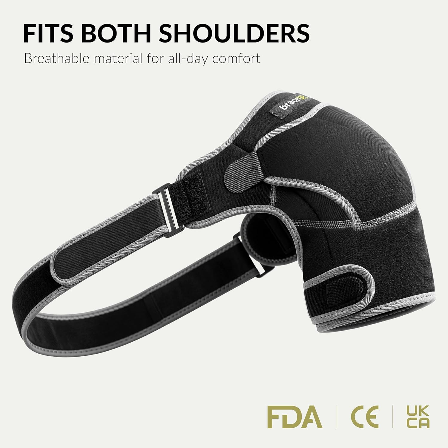 Shoulder Brace with Adjustable Support and Ice Pad Pocket for Pain Relief, Rotat