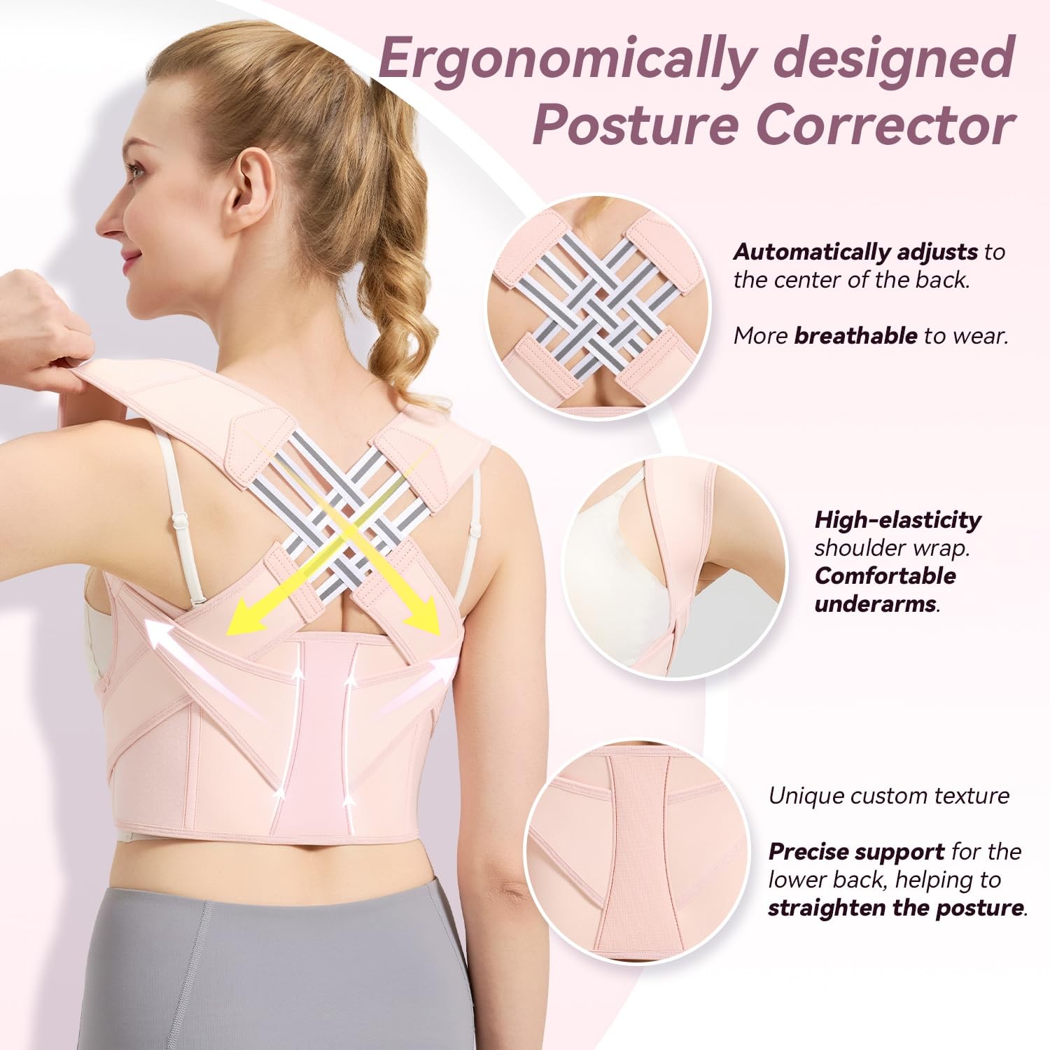 VOKOKOYA Posture Corrector Pink X-Large