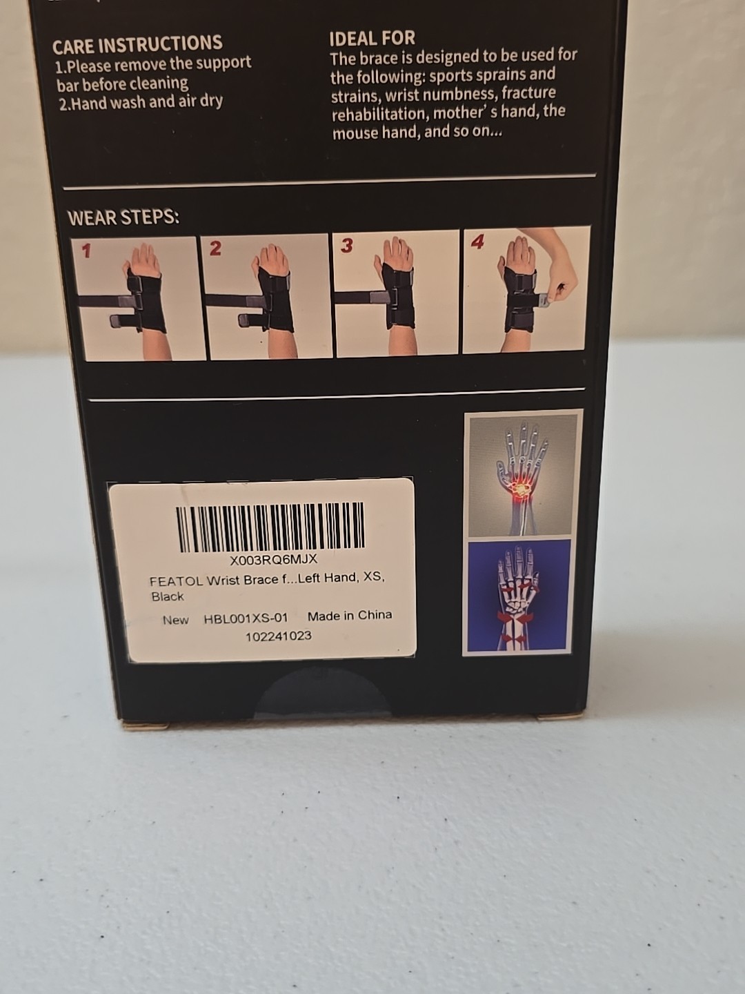 Featol Left Hand XS (xsmall) Adult Wrist Brace New