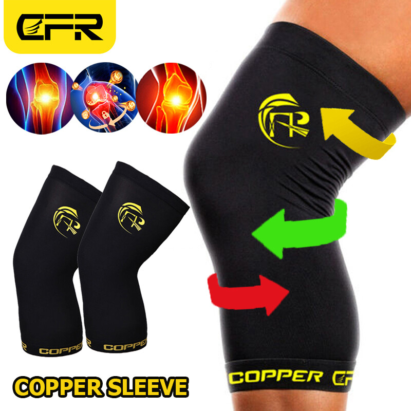 Copper Knee Support Compression Sleeve Brace Sport Joint Pain Relief Arthritis