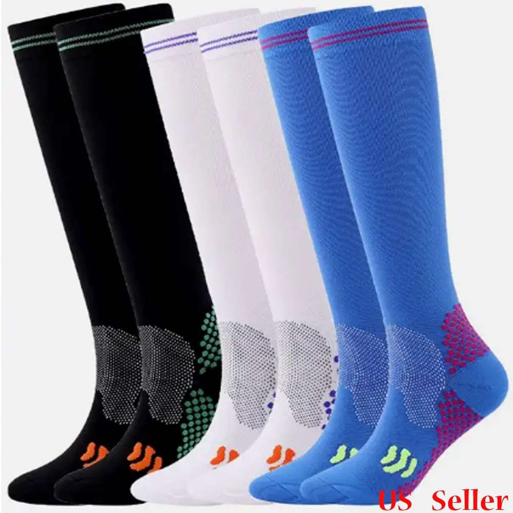 Mens Black Compression Socks Medical 20-30 Mmhg Lymphedema anti Fatigue Socks US