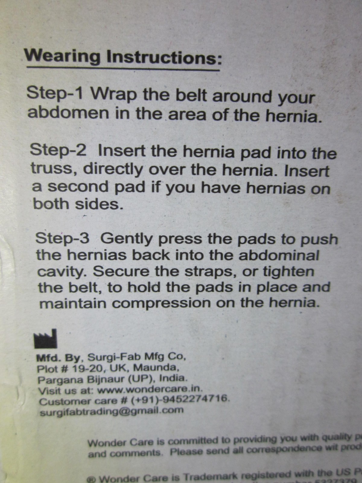 Hernia Belt Support Men Pre & Post Surgery Large Double Sided Wonder Care Tan