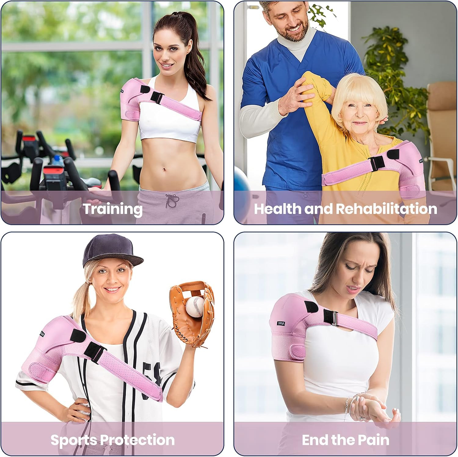 Adjustable Shoulder Support for Rotator Cuff, AC Joint Pain Relief,