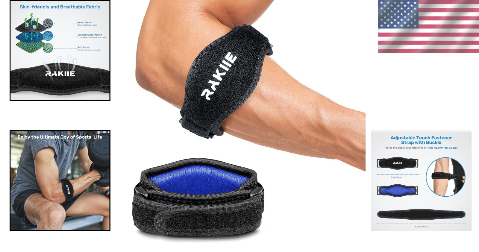 High-Durability Adjustable Elbow Brace for Athletes – Ideal for Tennis & Golf