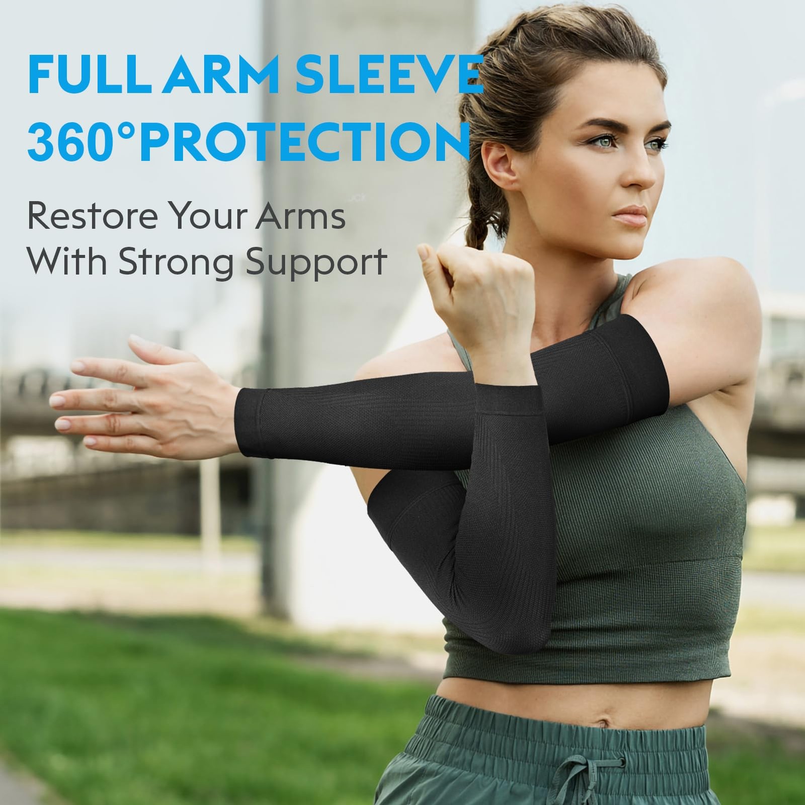 ® Compression Arm Sleeves, Firm 20-30mmHg Graduated Compression Full Arm Supp…