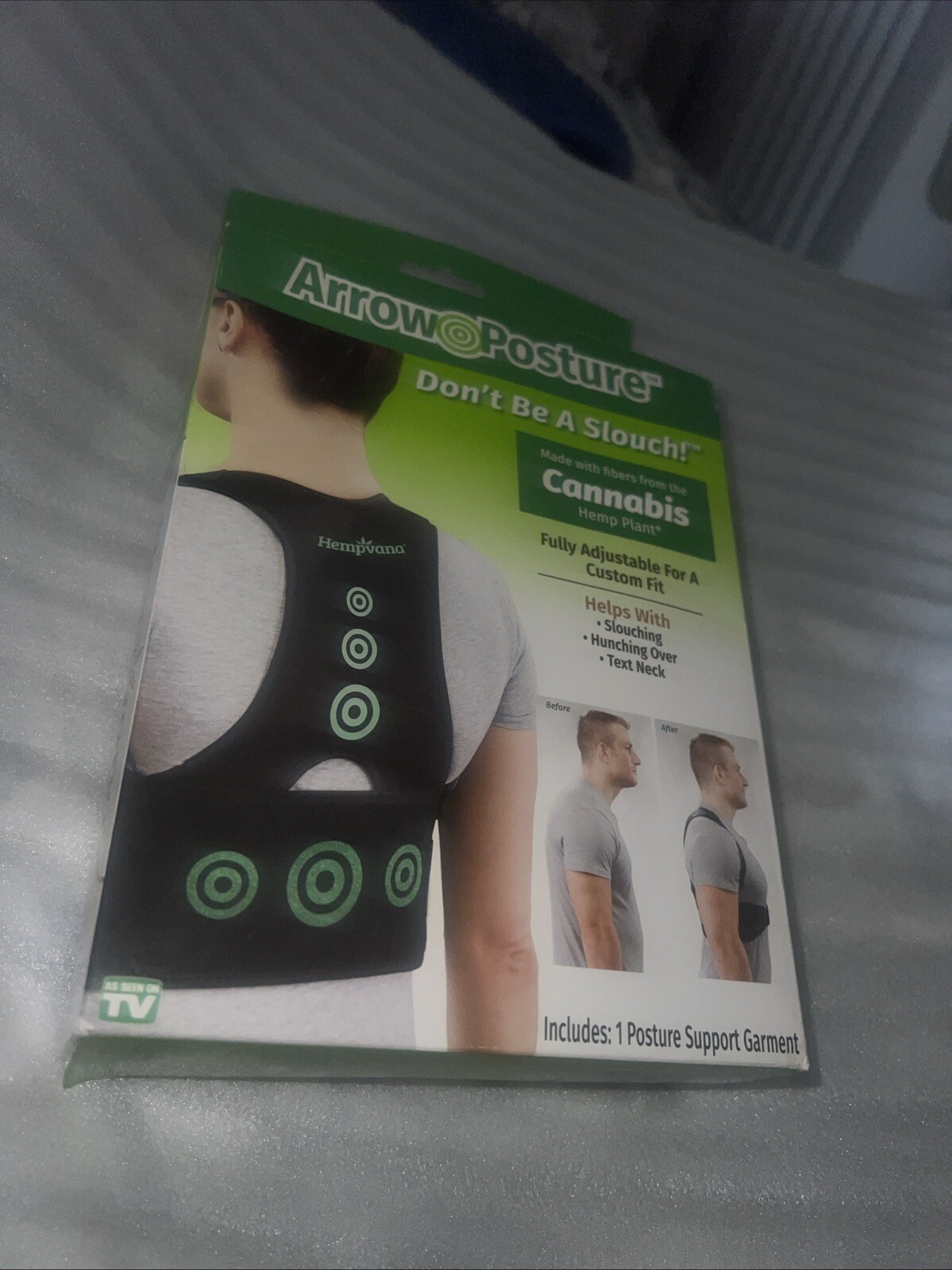 Hempvana Arrow Posture – Fully Adjustable Posture Support S/M Brand New Unopen