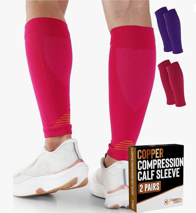 Doctor’s Select 2 Pairs Copper Calf Compression Sleeve – Leg Compression Slee…