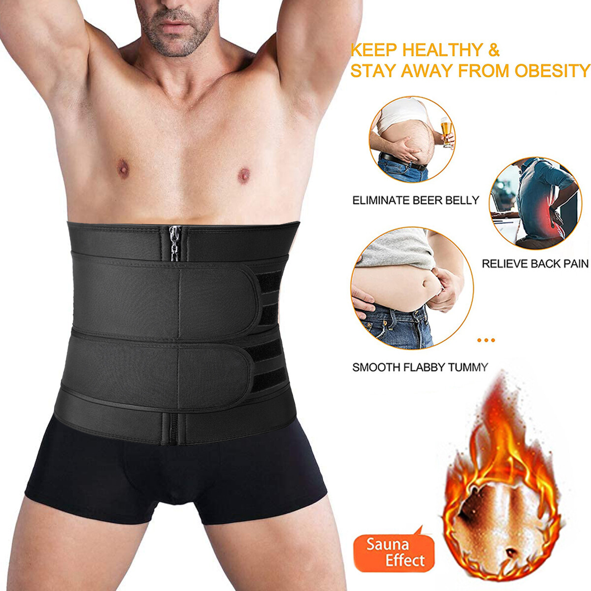 Men Orthopedic Corset Back Support Belt Brace Fajas Lumbar Waist Trainer Shaper