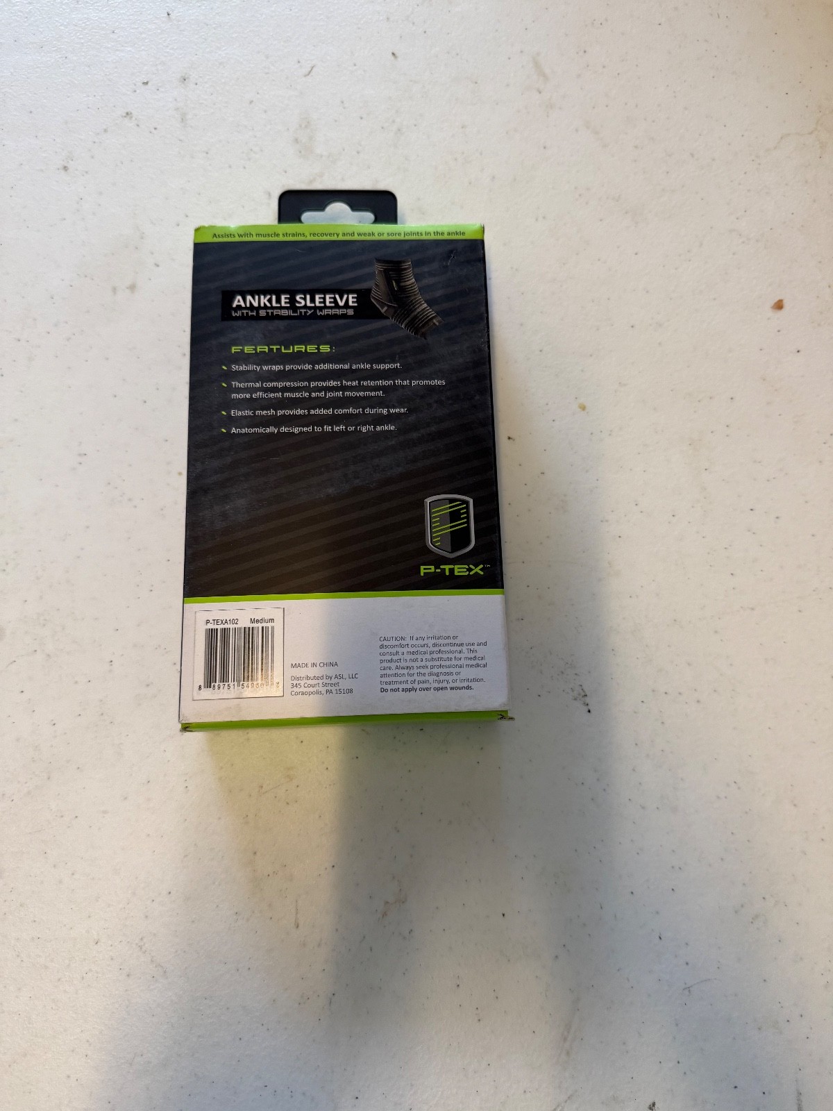 P-Tex Ankle Sleeve Stability Wraps Black P-TEXA102 Multiple Sizes Brand New