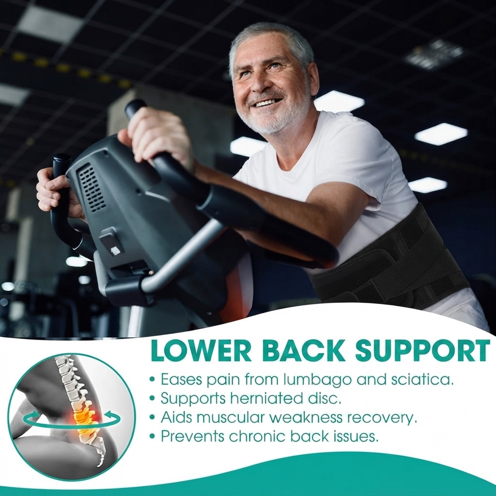 Adjustable Lumbar Support Back Brace Waist Belt for Back Pain Relief Men Women