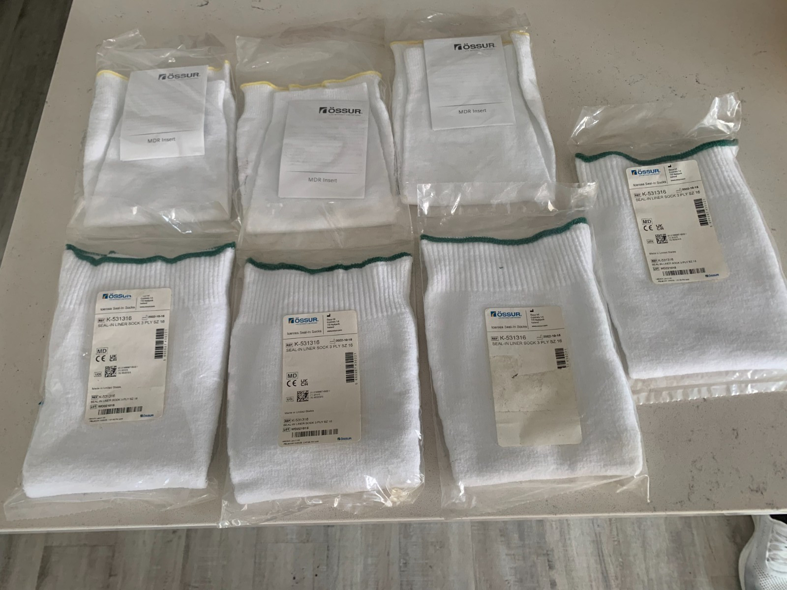7 Ossur Seal in Liner Sock 1 PLY Sz 16 – $ 21.00 for 7 liner socks