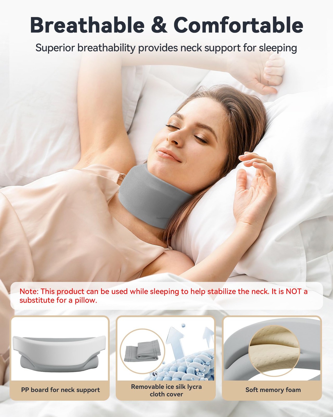 Neck Brace Cervical Collar – Neck Brace for Sleeping, Soft Foam Wraps Keep Ve…
