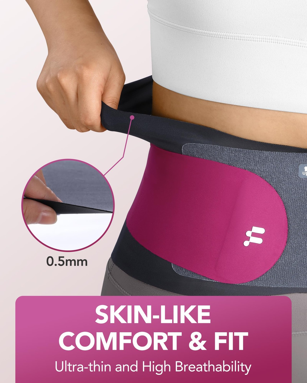 0.5mm Ultra Thin Back Brace with 3D Lumbar Pad, Seamless Yoga Fabric, Lightwe…
