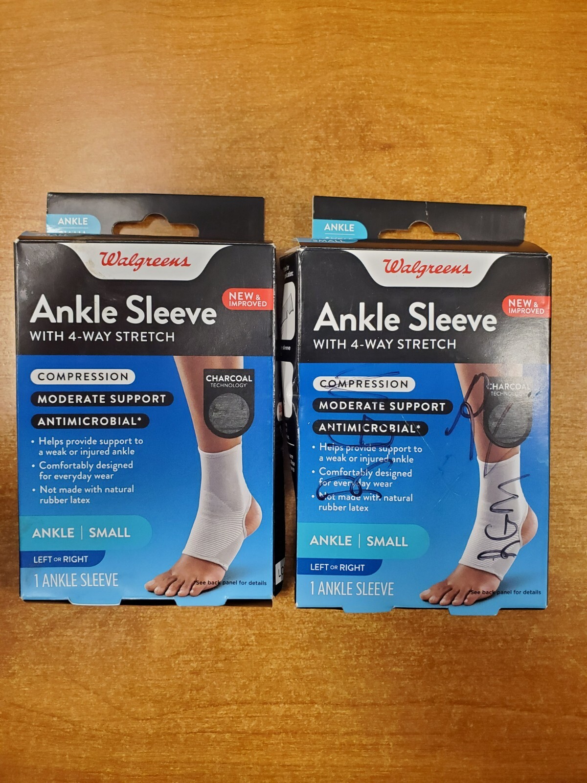 2 Pack: Walgreens Ankle Compression Sleeve Moderate Support *SMALL* (4611) – W2C