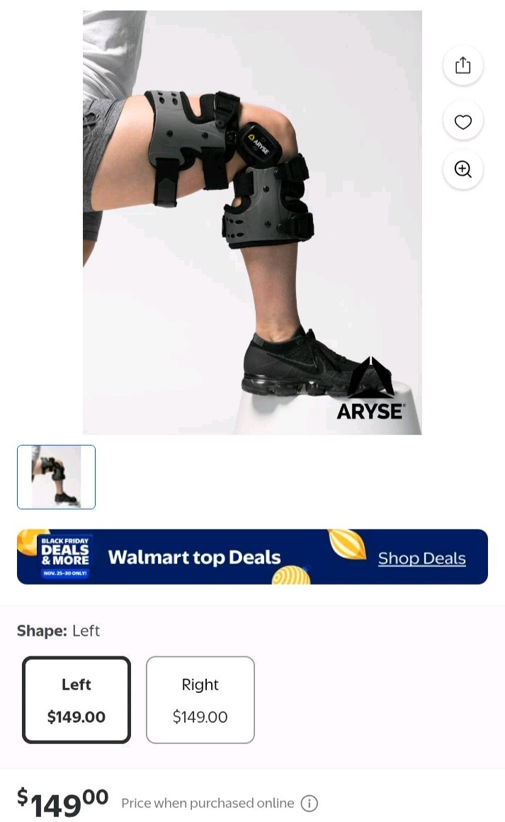 Pair Of ARYSE Metforce AY- 43 L&R Knee Braces/Brief Use/Exc Cond/Deep Discount!