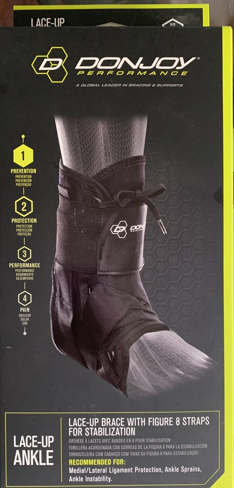 DonJoy Performance Lace-Up Figure-8 Straps For Stabilization Ankle Brace. Med.