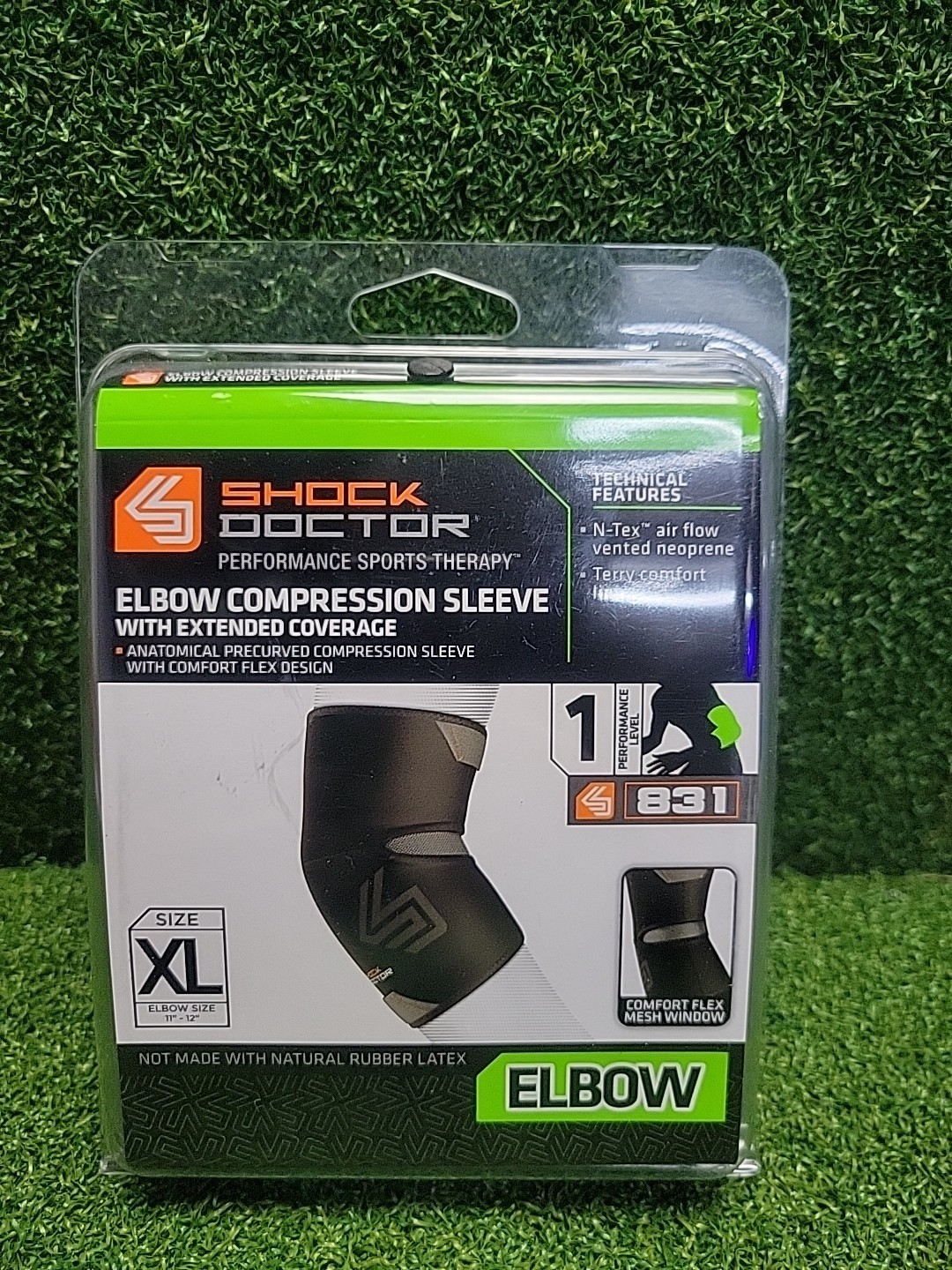 Shock Doctor Elbow Compression Sleeve with Extended Coverage – XL 11″ – 12″
