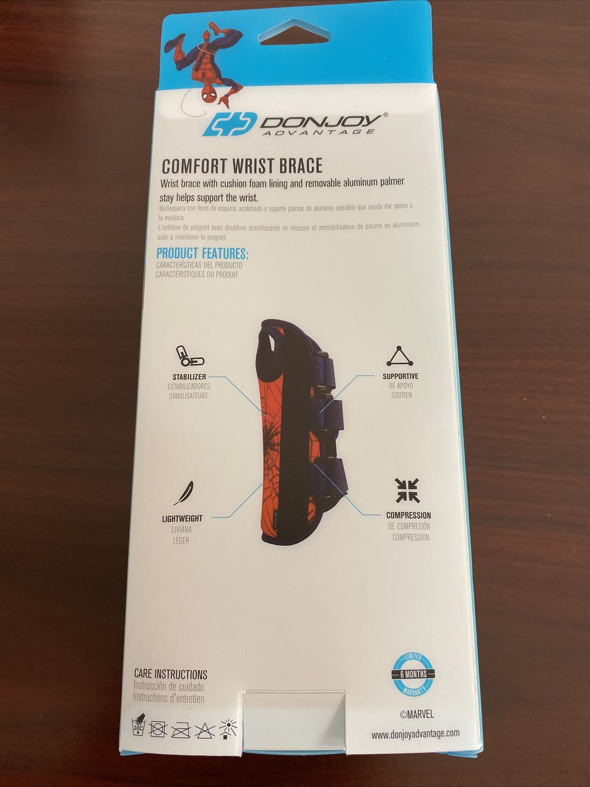 Donjoy Advantage COMFORT WRIST BRACE- SPIDERMAN Youth Left Hand