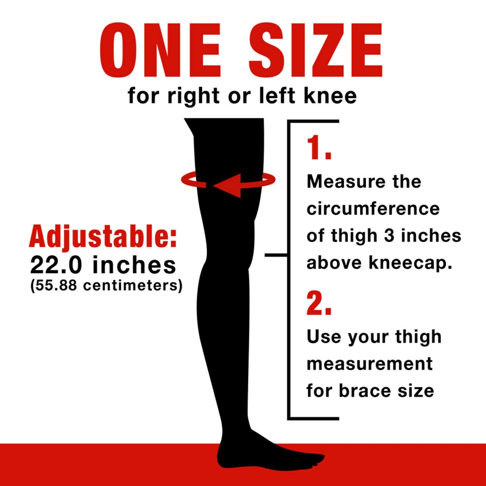 ACE Brand Adjustable Compression Knee Support, 1 Count (Pack of 1), Black